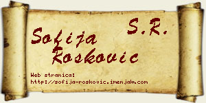 Sofija Rošković vizit kartica